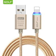 

GOLF LED Display Light USB Charging Cable For iPhone 9 8 7 6 Plus X 5 5S SE Metal Braided USB Data Sync Cable Phone Charger Wire