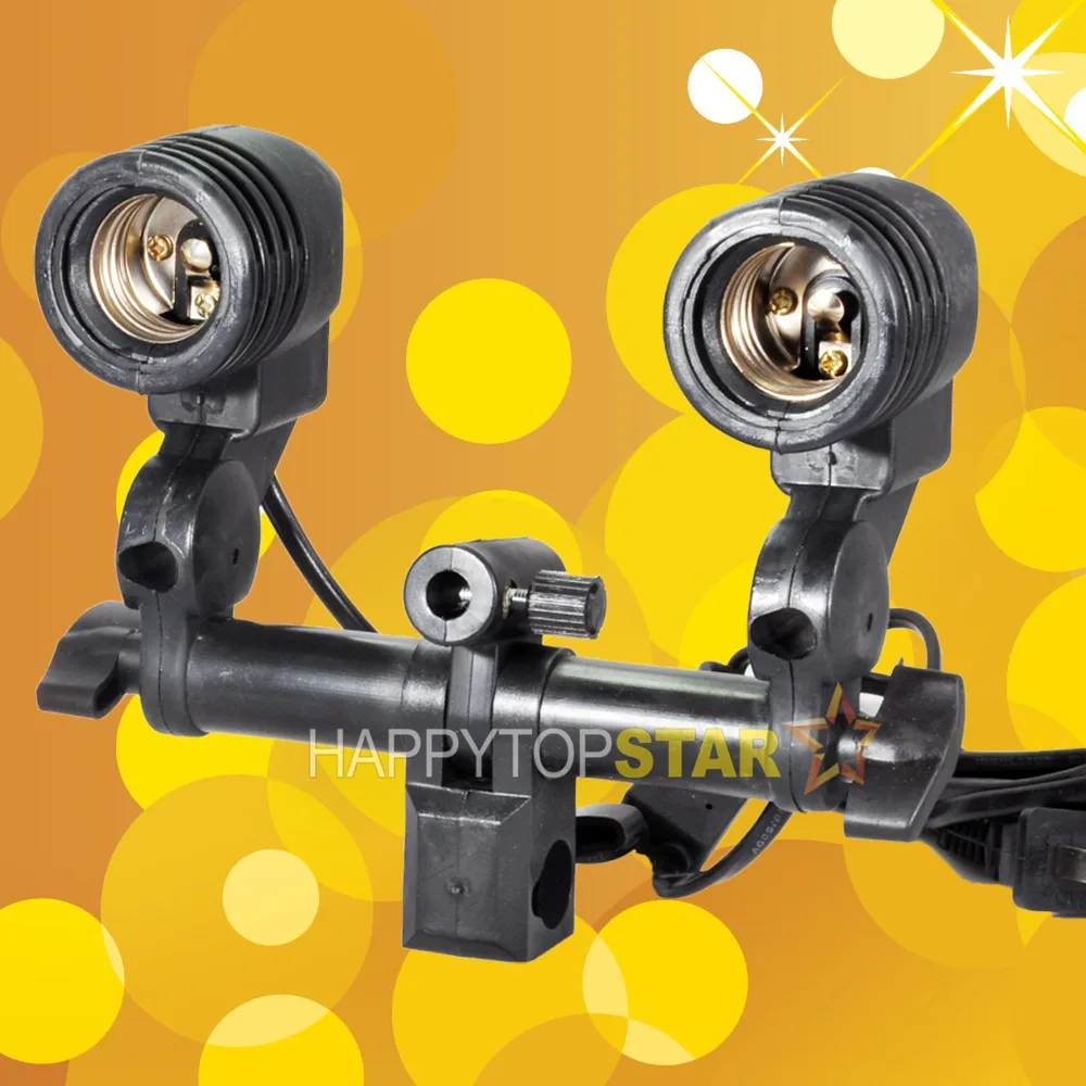 Top quality Twin Lamp Bulb Holder Double E27 Socket Flash Umbrella