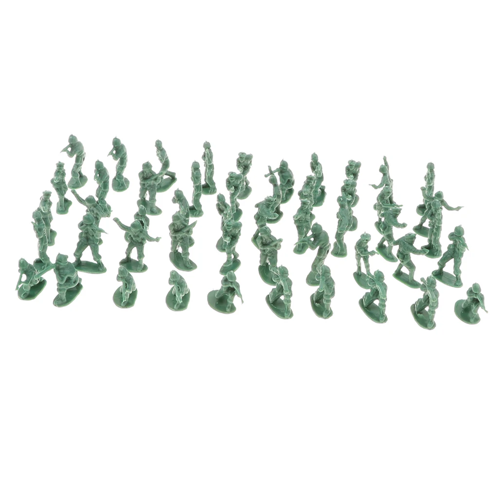 100 pcs 2cm Plastic Soldier Figures Toy Military Men Accessories