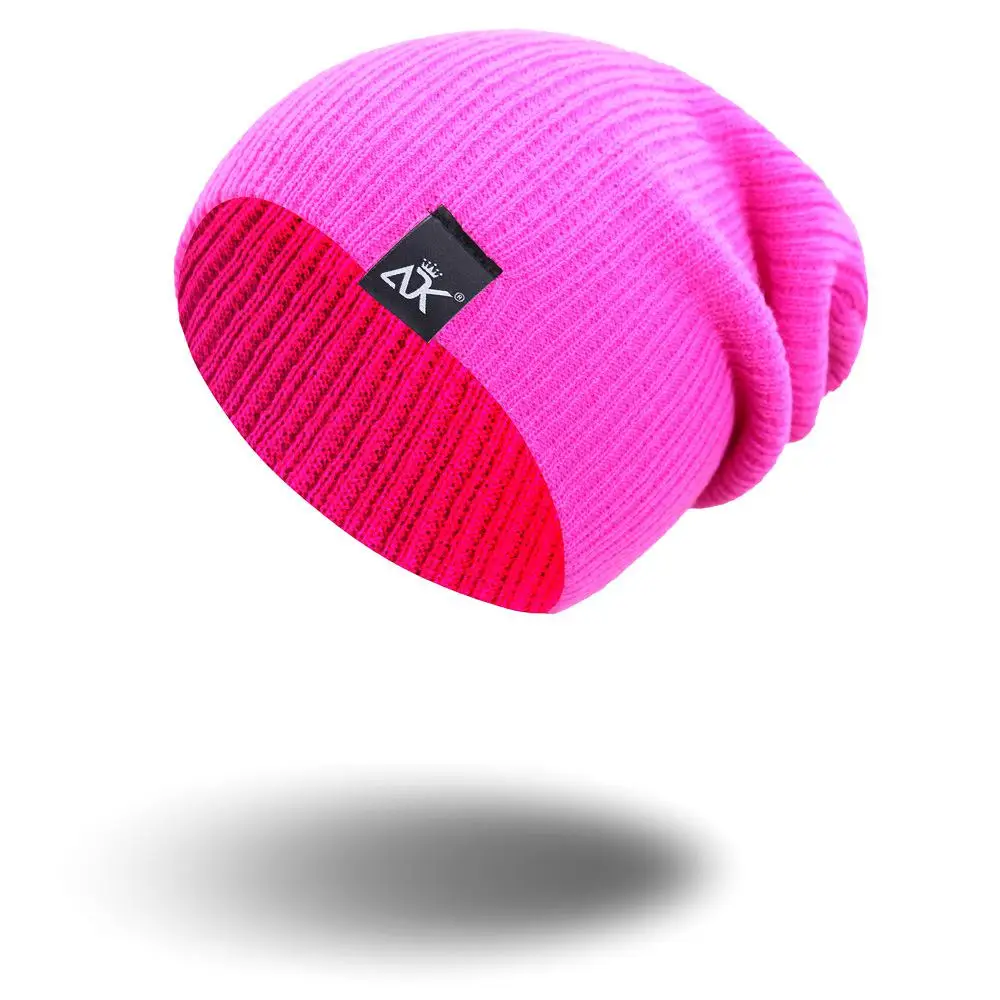 COKK, вязаная шапка, женская шапка, зимняя, мужская, Skullies Beanies, теплая, повседневная, громоздкая шапка, вязаная крючком, шапка, женская, мешковатая шапка, дешево - Цвет: plum red