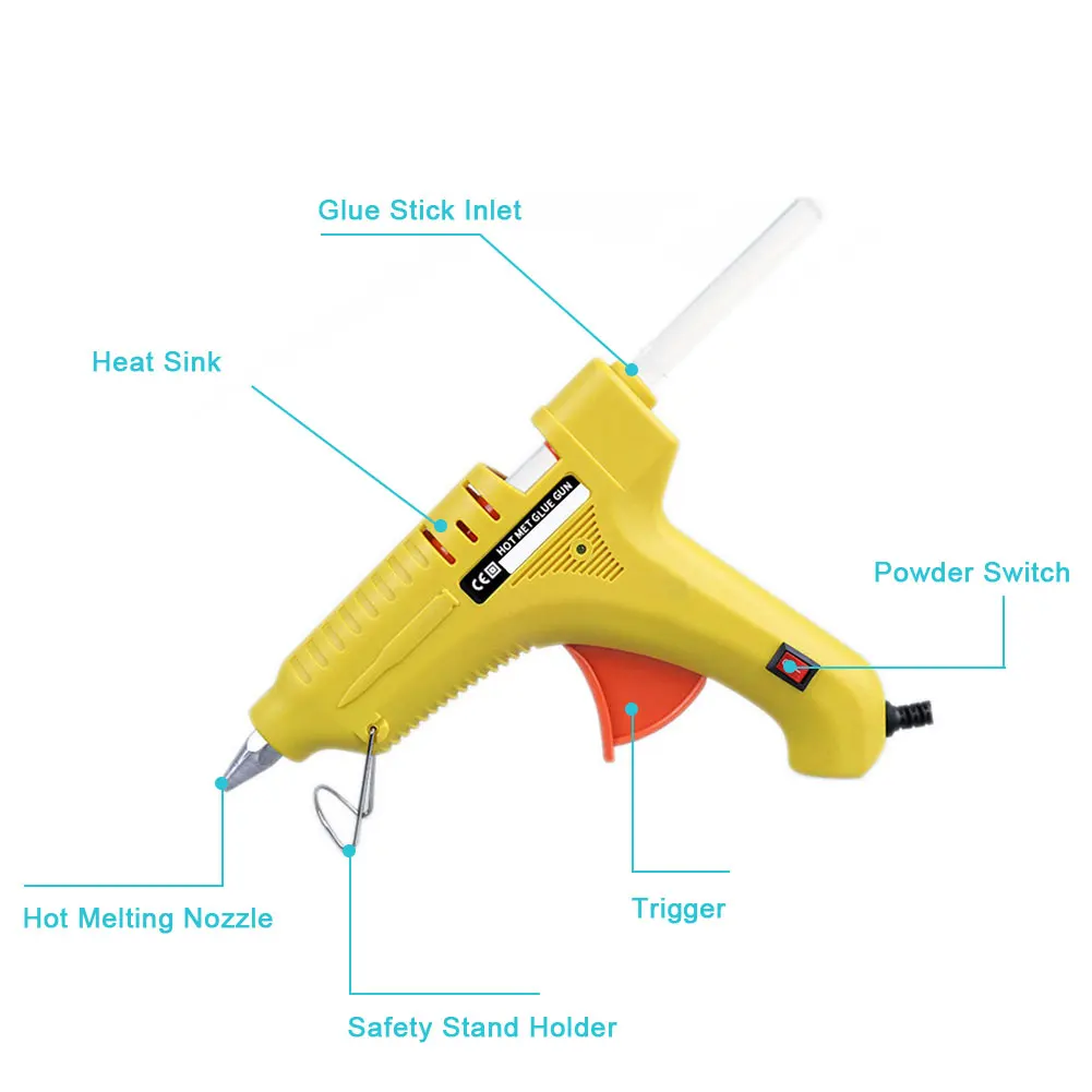 80 Вт Электрический горячий термоплавкий клей пистолет Diy аксессуары ручной работы клей подходит для диаметром 11 мм Клей-Стик