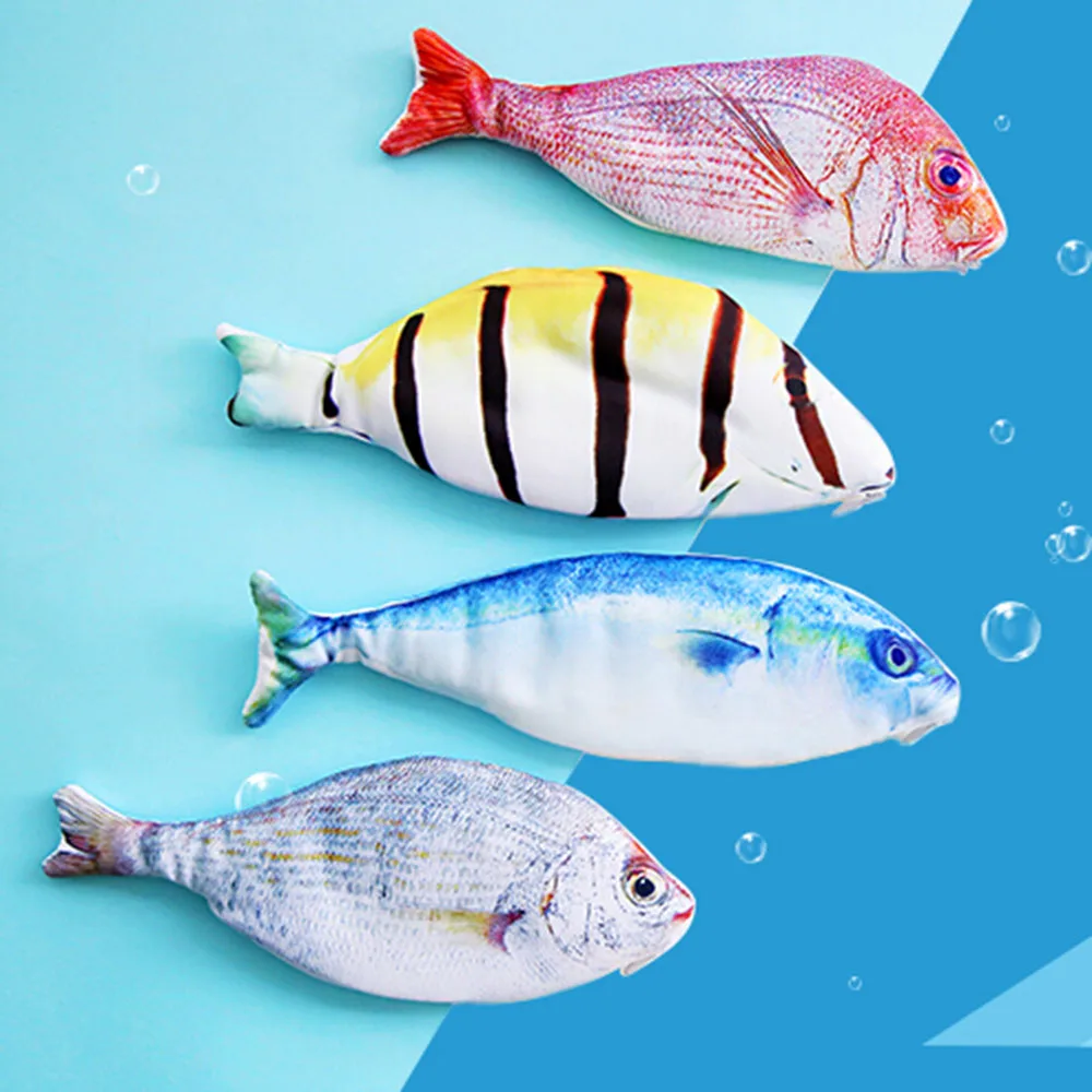 

1 Pcs Creative Fish Shape Pencil Case Kawaii Korea Style Cloth Pencils Bags School Supplies Stationery Hot Pen Box Students Gift
