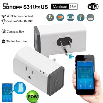 

Sonoff S31 Lite Mini Smart Wifi Socket Wireless US Plug Remote Control Wifi Switch Smart Home Automation Works With Alexa Google