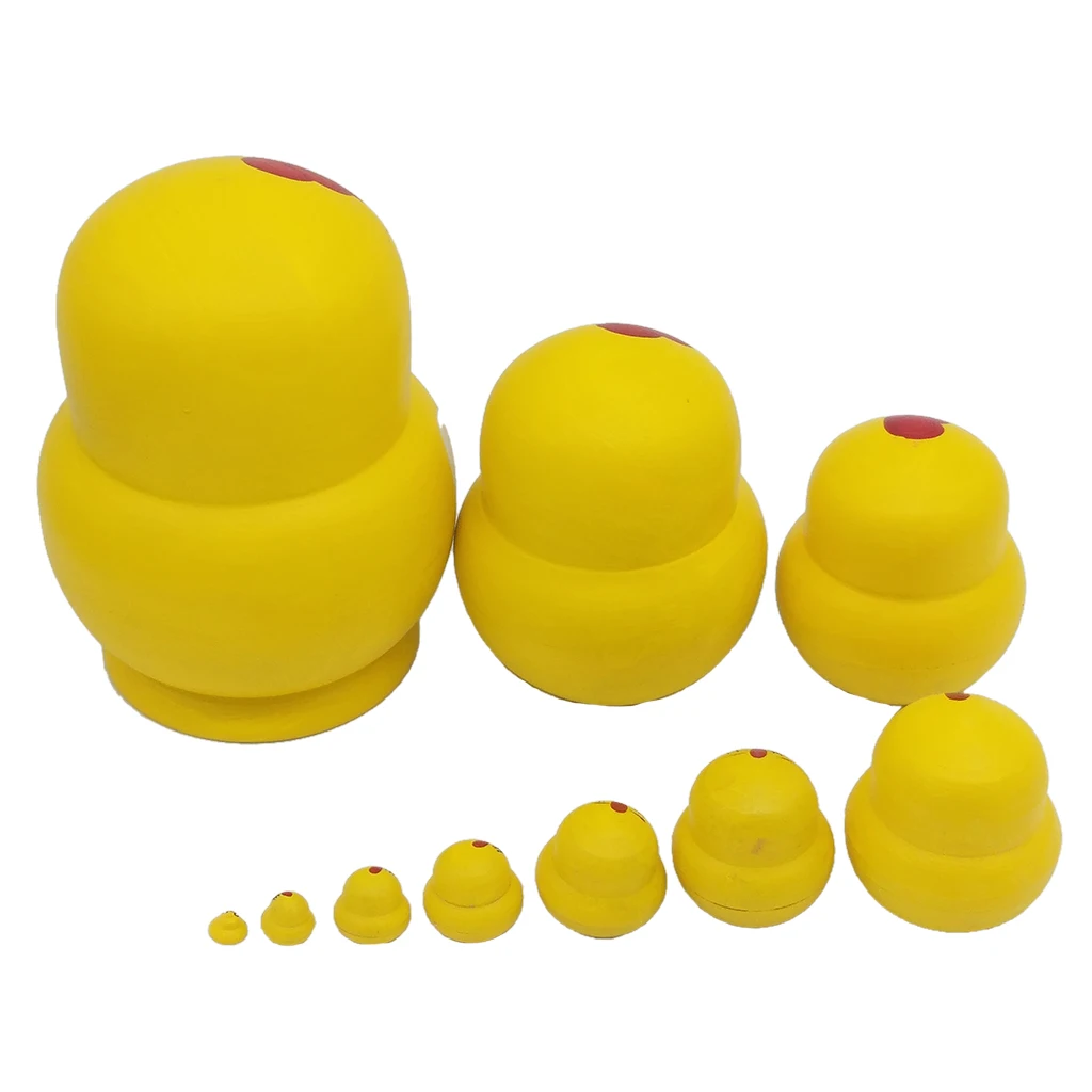 10 Pcs Cute Chicken Matryoshka Dolls Kids Wooden Russian Nesting Dolls Set For Girls Boys 