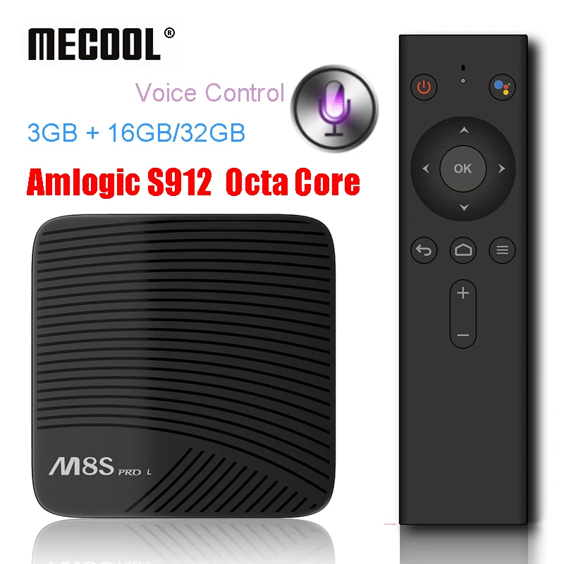 

MECOOL M8S PRO L Android Prefix Amlogic S912 TV BOX Voice Control 4K Streaming 3GB 16GB/32GB Media Player 4K WIFI Smart TV BOX