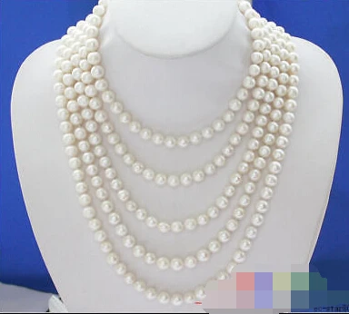 

0639 white ROUND FRESHWATER PEARL NECKLACE