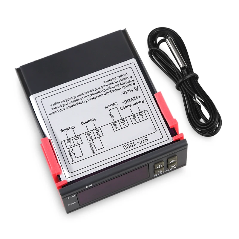 STC 1000 цифровой регулятор температуры 10A 12 В 24 220 два релейных инкубатора термостат