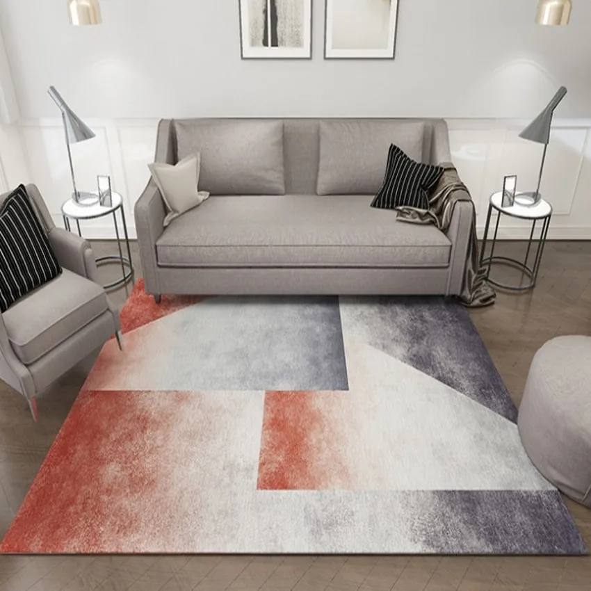  Post-modern gradually changing color striped bedside rug big size living room coffee table carpetde - 33013376580