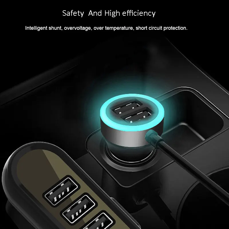 Быстрое USB Автомобильное зарядное устройство для iPhone samsung мульти 5 портов автомобильное зарядное устройство адаптер пассажирское заднее сиденье зарядное устройство сигарета автомобильное зарядное устройство