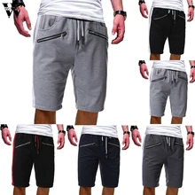 Womail мужские летние модные шорты с карманами на молнии, свободные мужские повседневные шорты черного цвета с завязками на талии, спортивные пляжные шорты J65