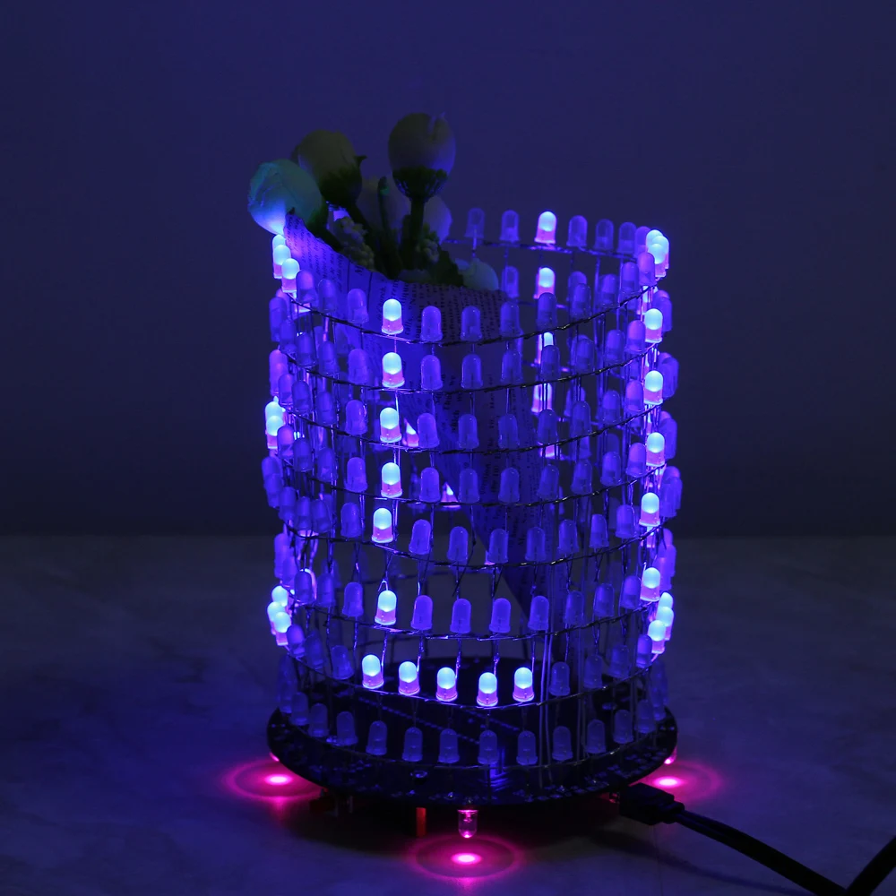 Blue Dream Light Circle 5mm Led Diy Kit Music Spectrum Module 8x32 Blue Dream Light Circle 5mm Led Diy Kit Music Spectrum Module 8x32 Dot Matrix For Gift Electronic Fun