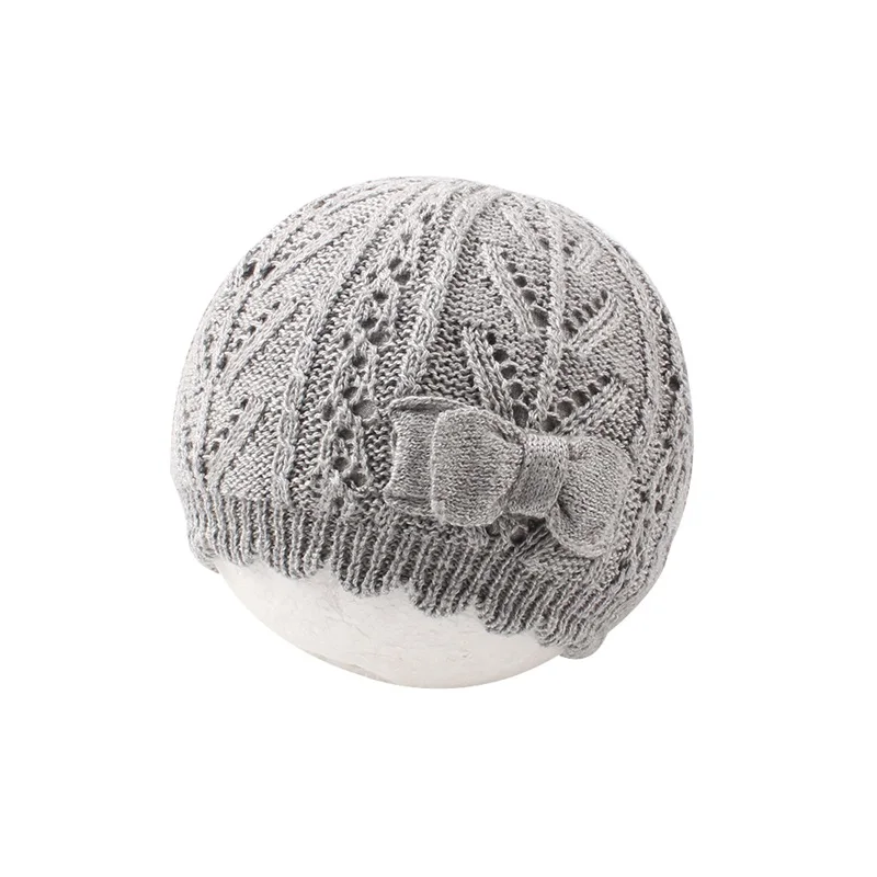 Knitted White Baby Beret Hat For Girls Bow Pricess Baby Beanie Double Layer Autumn Winter Girls Hat High Quality Baby Girls Hat (15)