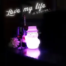 Пластик аккумуляторная батарея с подсветкой Рождество led снеговик ночь настольная лампа LED для ночник для подарка