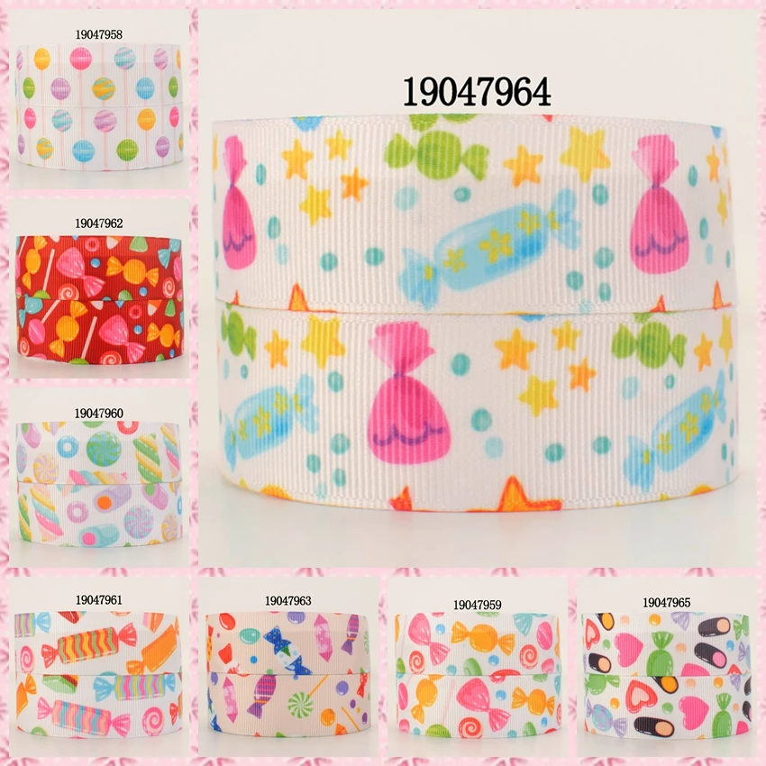 

10yards -different sizes -sweet candy pattern ribbon printed Grosgrain ribbon 19047958