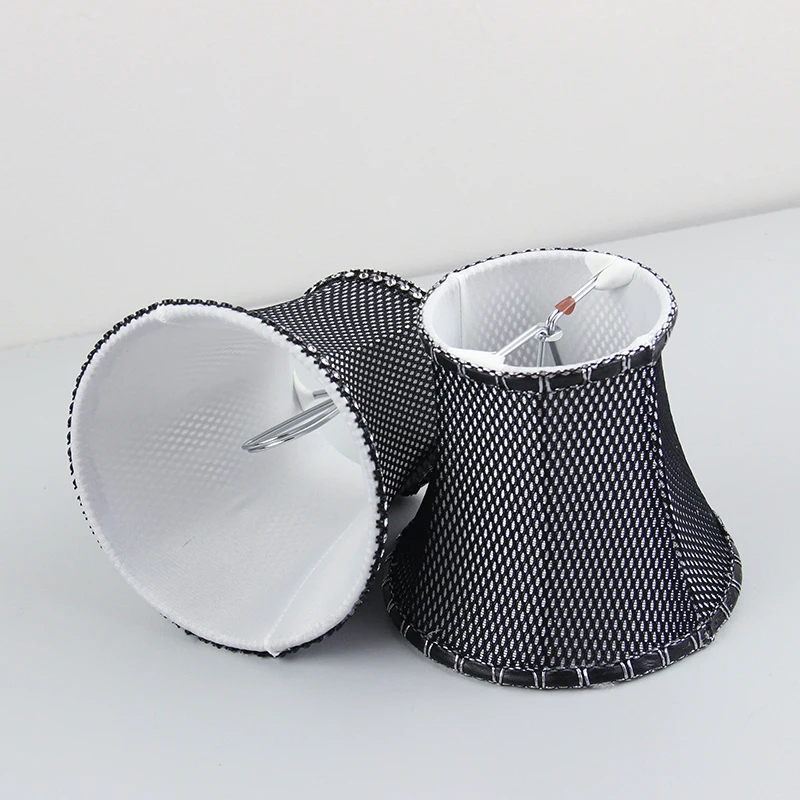 

Fashion Modern Black Color Fabric Wall Lampshades, Glass Chandelier Lamp Shades, Clip on