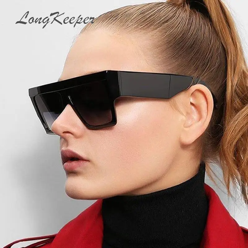 

LongKeeper Oversize Sunglasses Women Square Steampunk UV400 Sun Glasses Men Retro Brand Designer Gafas de sol
