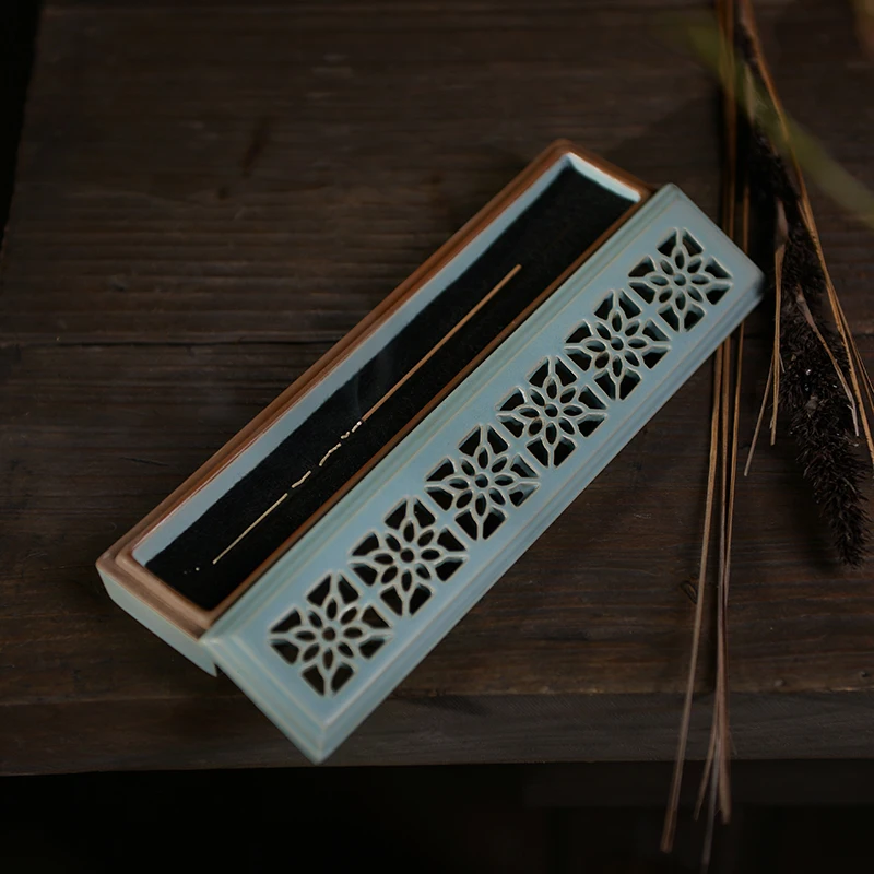 

Hollow Incense Burners Ceramic Lying Stick Holder Household Tea Ceremony Indoor Bedroom Offering Incense Holder