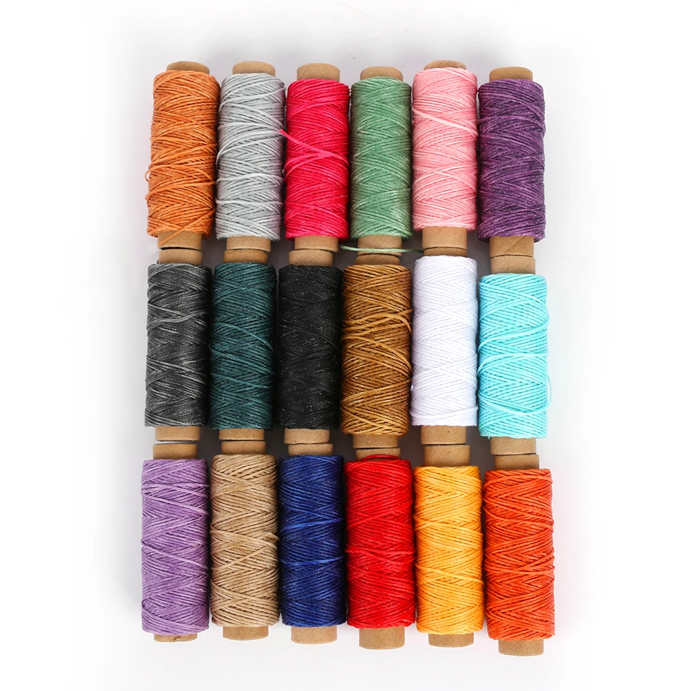 

50Meters/Roll Durable 1mm 150D Leather Waxed Thread Cord for DIY Handicraft Tool Hand Stitching Thread Flat Waxed Sewing Line