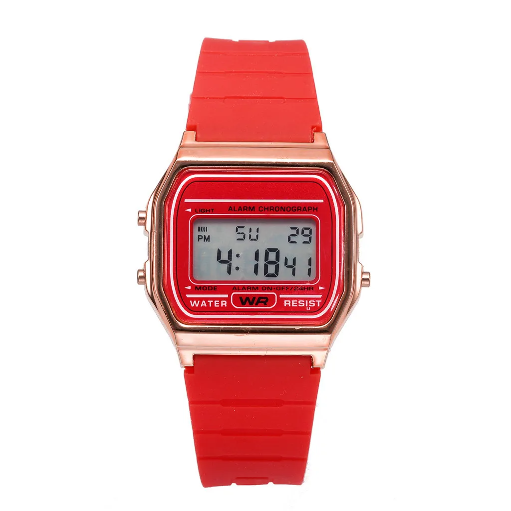 New Fashion gold silver Silicone Couple Watch digital watch square military men women dress sports watches watch A4