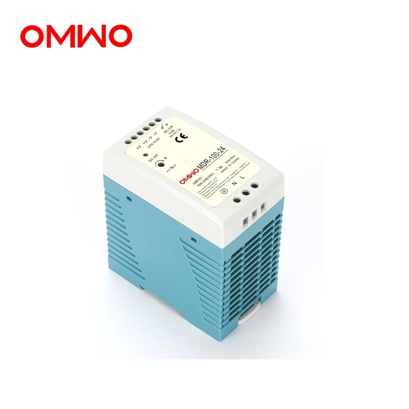 OMWO MDR 100 12 12V7.5A 24 24V4A 48 48V2A одиночный выход промышленный din рейка источник