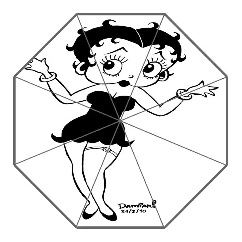 На заказ Betty boop Зонты Новое поступление полезный складной солнечный и дождливый зонтик от солнца - Цвет: Светло-серый