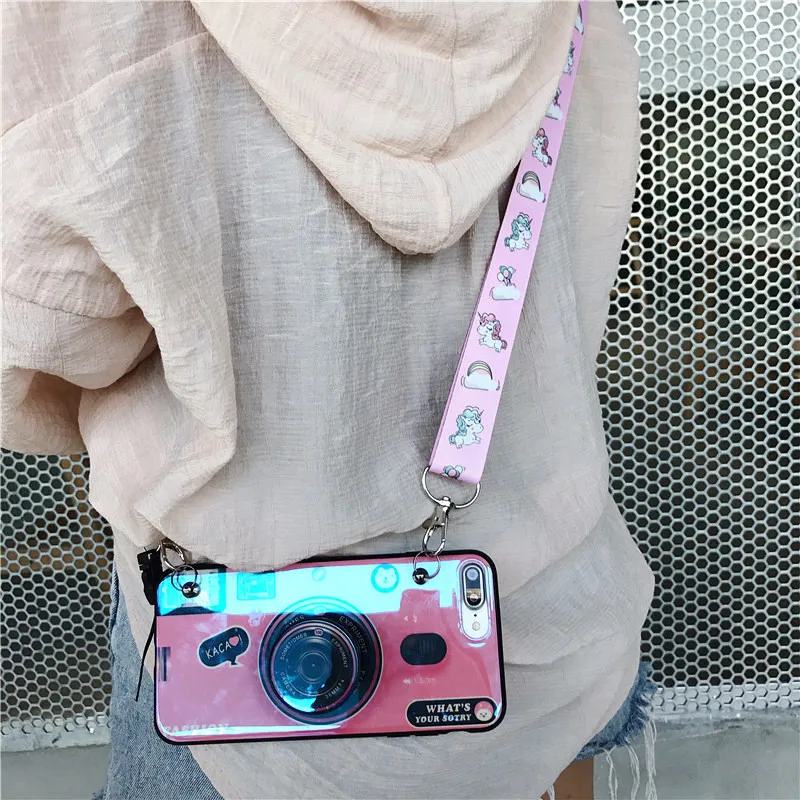 

Mobile Phone Strap Cute Cartoon Cat Flower Lanyard Neck Strap For Keys ID Card S For Huawei USB Badge Holder DIY Hang Rope