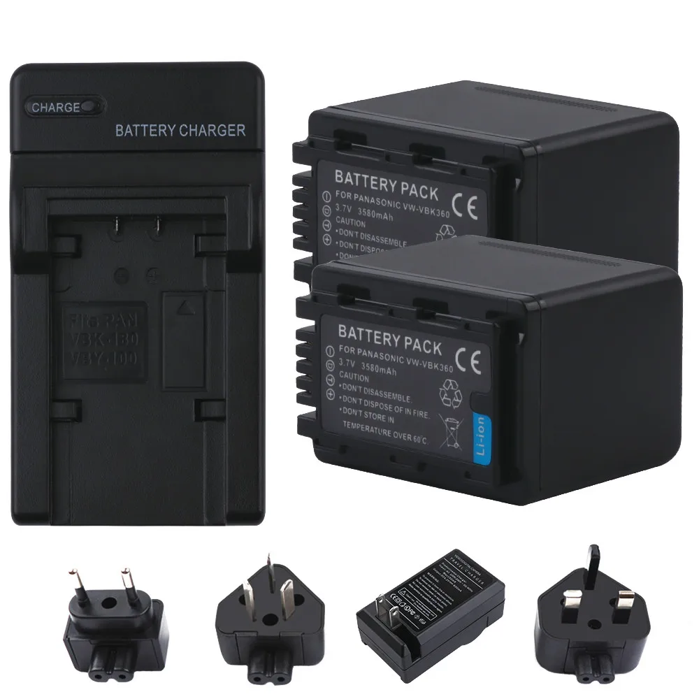 3580 мАч VW VBK360 батарея и зарядное устройство для Panasonic HDC HS80 SD40 SD60 SD80 SDX1 SDR H100 H85 H95 HS60