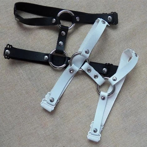 

Sexy Black White Girl Garter Belt 2019 Rivets Harajuku Women Punk Love Leg Ring Thigh Harness Garter Adjustable for Women
