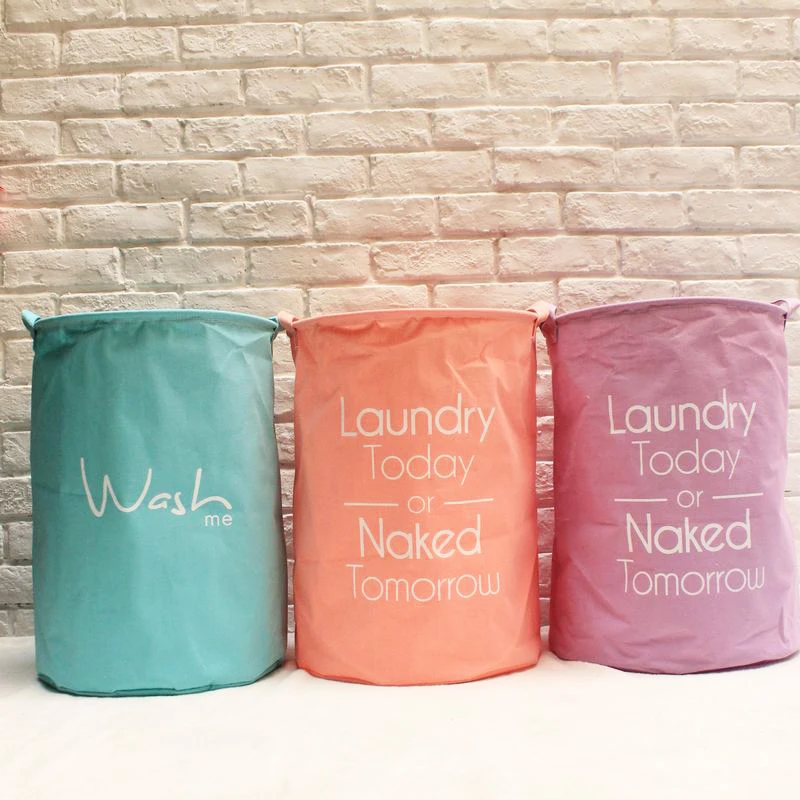 

IVYYE 1PCS Candy Color Anime Storage Boxes Bins Foldable Clothes Washing Basket Cartoon Household Clean Toy Bathroom NEW