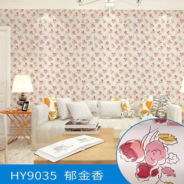 Us 19 38 66 Off Low Price 3d Flower Self Adhesive Designs Vinyl Wallpaper Home Bedroom Wall Covering Modern Vintage Pink Floral Wall Sticker In
