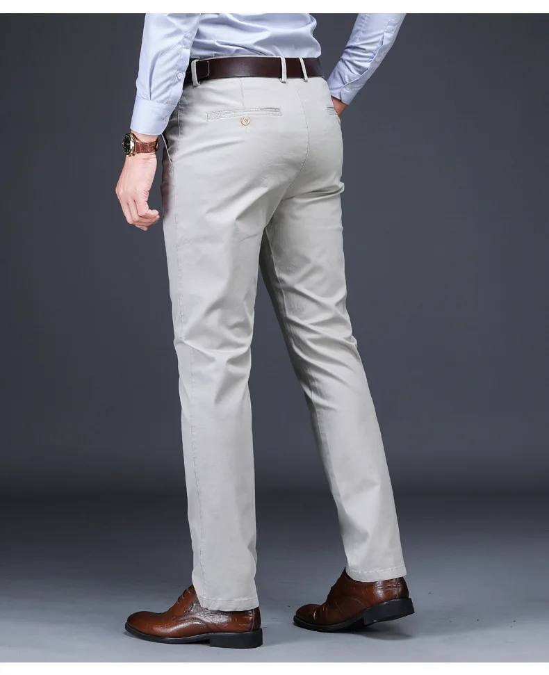 Тан мужские костюмные брюки Длина классические Для мужчин Брюки Slim Fit Брюки Офисные костюм брюки мужские красный Большой Размер(44) 42 40