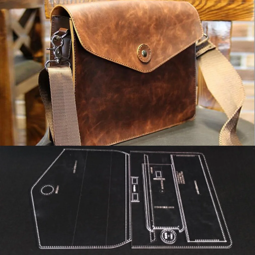 19Pcs Handmamde Shoulder Bag Handbag Acrylic Template Leather Pattern DIY Hobby Leathercraft Sewing Pattern Stencils