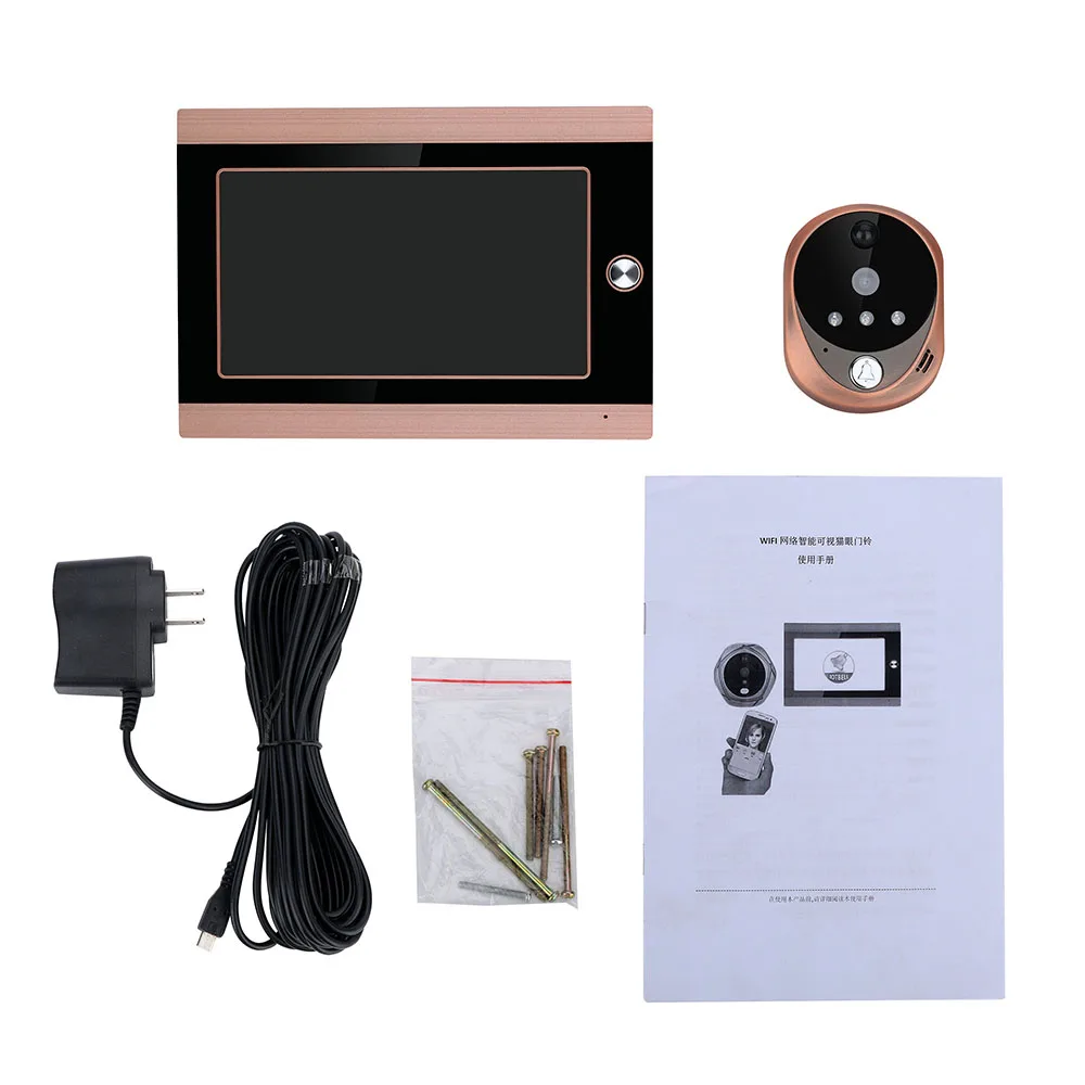 

720P WiFi Wireless 7inch Front Video Door Peephole Camera Wifi Doorbell with Intercom or take picture or take video
