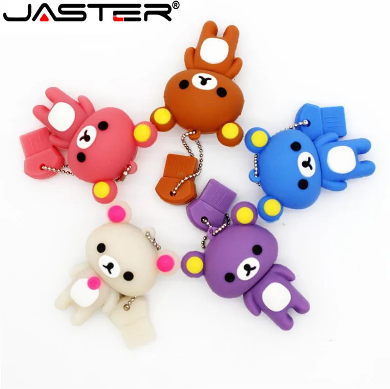 Jaster lovely флеш-накопитель Rilakkuma Медведь стиль USB флеш-накопитель ручка карта памяти U диск Флешка 4 ГБ 8 ГБ 16 ГБ 32 ГБ 64 ГБ