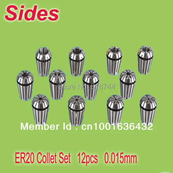 

Free Shipping 12PCS ER20 Collet set Range from 2mm to 13 mm .1mm increase 0.015mm
