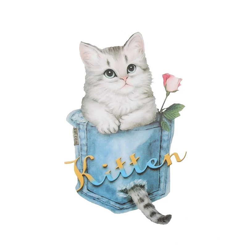 

Cute Cat Patches By Household Irons Easy Print On A-level Washable For Clothes Iron-on Transfers T-shirt Dresses Sweater