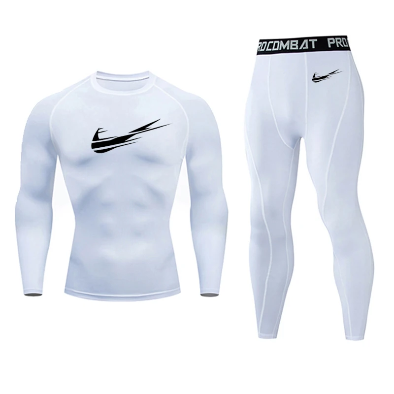 

2018 new mens thermal Underwear set Elastic Warm long t-shirt Men sportswear breathable thermal Suit underwear sets kit 3xl