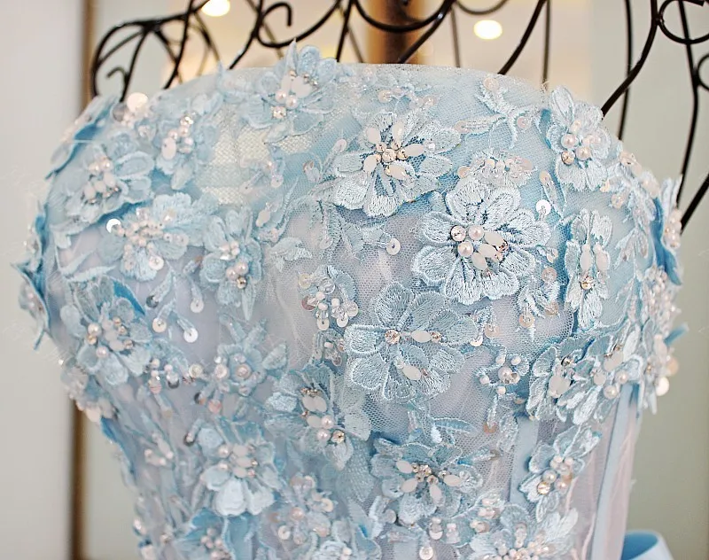 Очаровательное бальное платье из органзы с кружевными кристаллами и рюшами голубое свадебное платье с цветным Vestido de noiva