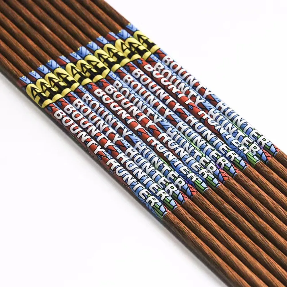 

12 Pcs Pure Carbon Arrow Shafts 30 Inch Diameter 5.8 Spine 500 600 700 800 Outer Wooden Stickers for DIY Arrow Archery Shooting