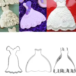 Свадебное платье металлический формочка для печенья, маленьких принцесс на свадьбу форма для бисквитов Fondant (сахарная) торт декоративные