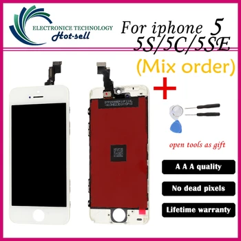 AAA Quality Screen For Apple iPhone 5 5S 5C Display Screen LCD Assembly With Original Digitizer Glass No Dead Pixel!