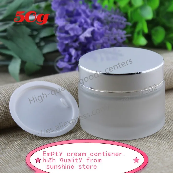 DHL Free Shipping 50g Frosted Glass jars 50ml Frost Cream Skin Care bottles 1.7 Fl Oz Cosmetic Containers | Красота и здоровье