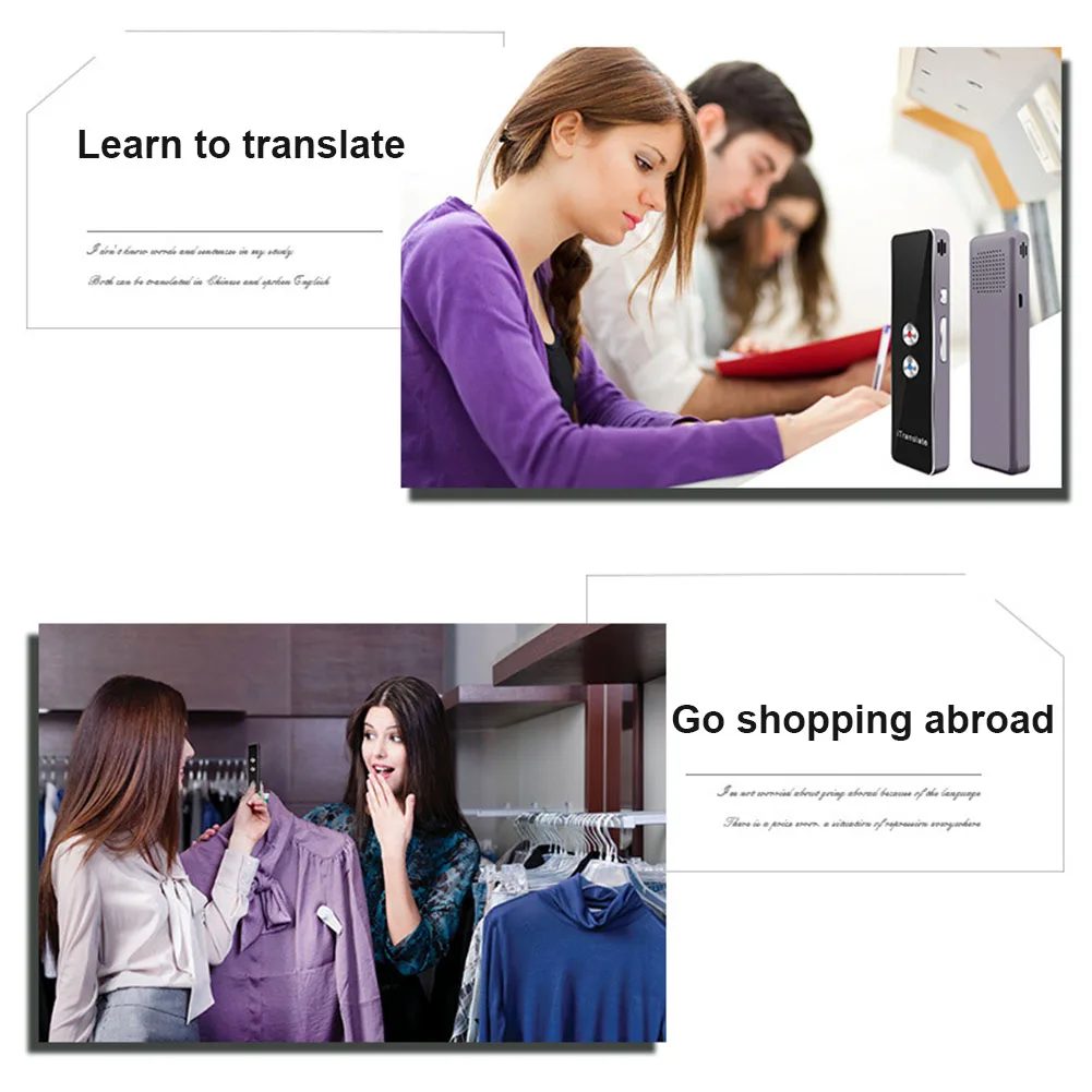 

Smart Voice Speech Translator Two-Way Real Time 30 Language Translation for Travelling Meeting New @JH