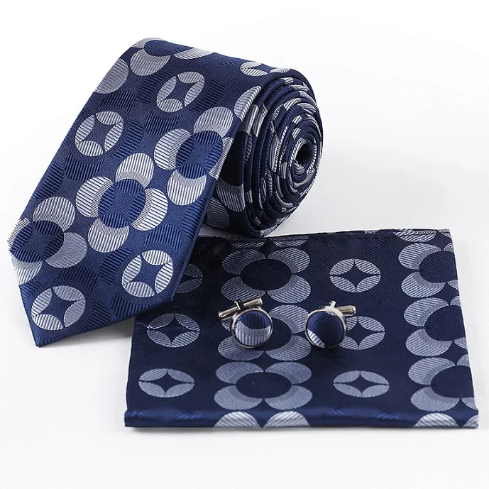Портной Смит морской галстук чистого шелка официальный носовой платок Подарочный комплект запонок мода формальный бизнес Свадебный костюм мужской галстук - Цвет: tie set 2 (3 items)
