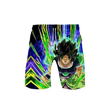 Популярные мужские шорты с драконом, супер броли, летние пляжные шорты для отдыха с драконом, 3D японским аниме принтом