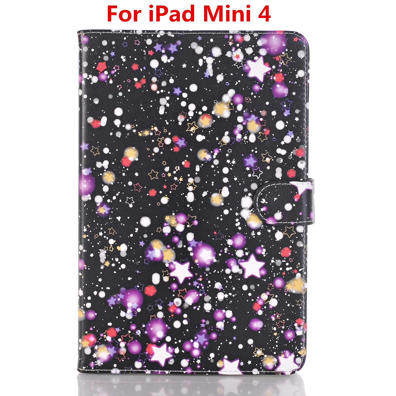 

For iPad Mini 4 Starry Sky Pattern Style PU Leather Smart Stand Case Cover With Card Slots and Money Pocket For iPad Mini4 Case