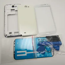 Black/White Full Housing Cover Repair Parts & Outer Glass & Repair Tools For Samsung Galaxy Note 2 II N7100