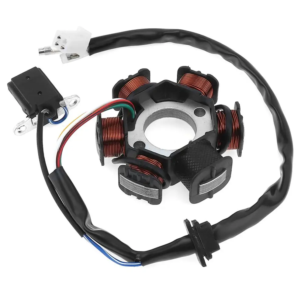 

GY6-125 Motorcycle Scooter Generator 6 Coils Magneto Stator for 125cc and 150cc Chinese GY6 Engine ATVs Go Karts Mopeds