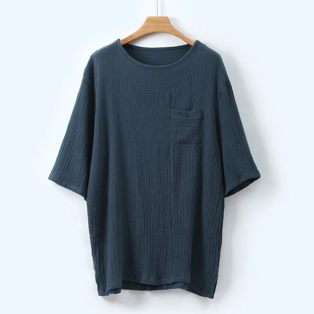 Модная брендовая мужская рубашка camiseta летняя мешковатая хлопковая льняная