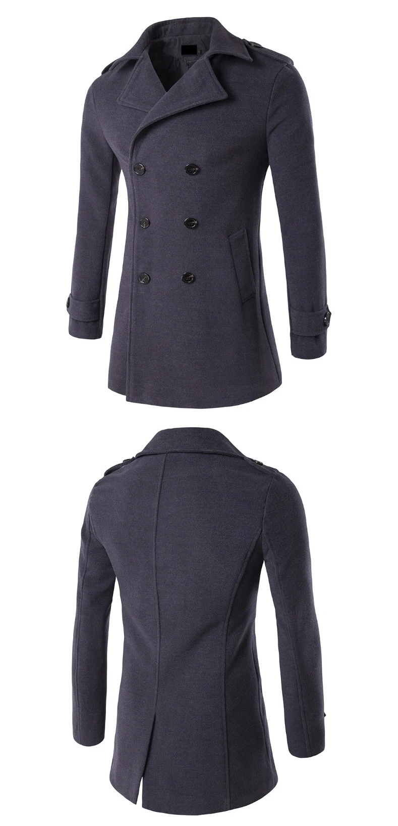 DQIYU новое шерстяное пальто мужское двубортное шерстяное пальто осень зима приталенное длинное бушлат мужские ветрозащитные куртки 4XL